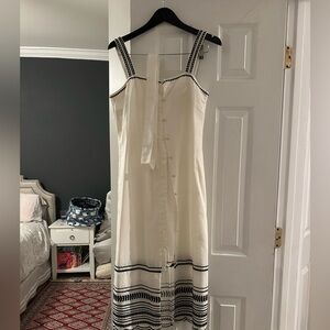 Mango White and Black Maxi Dress